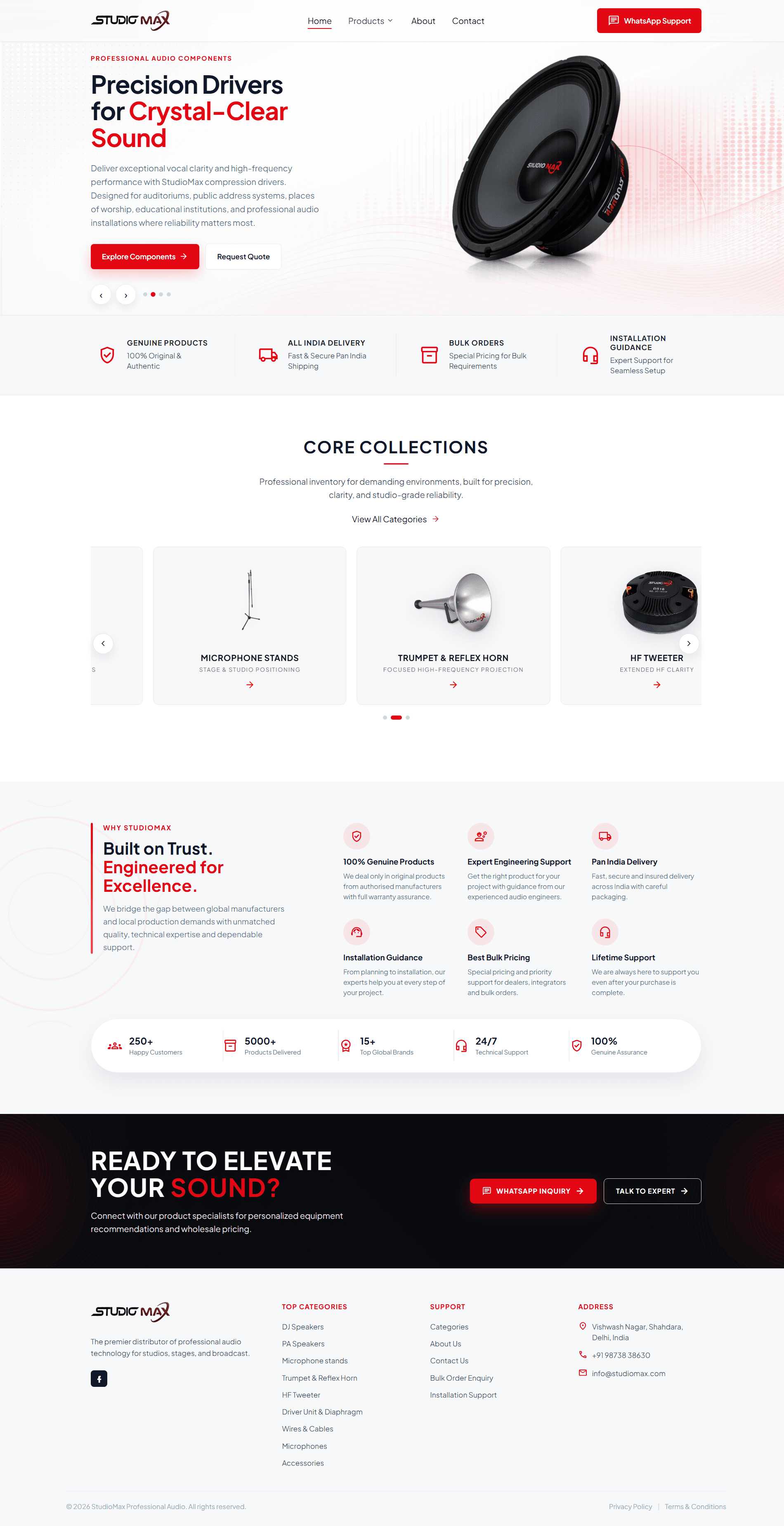 Studio Max professional audio components website